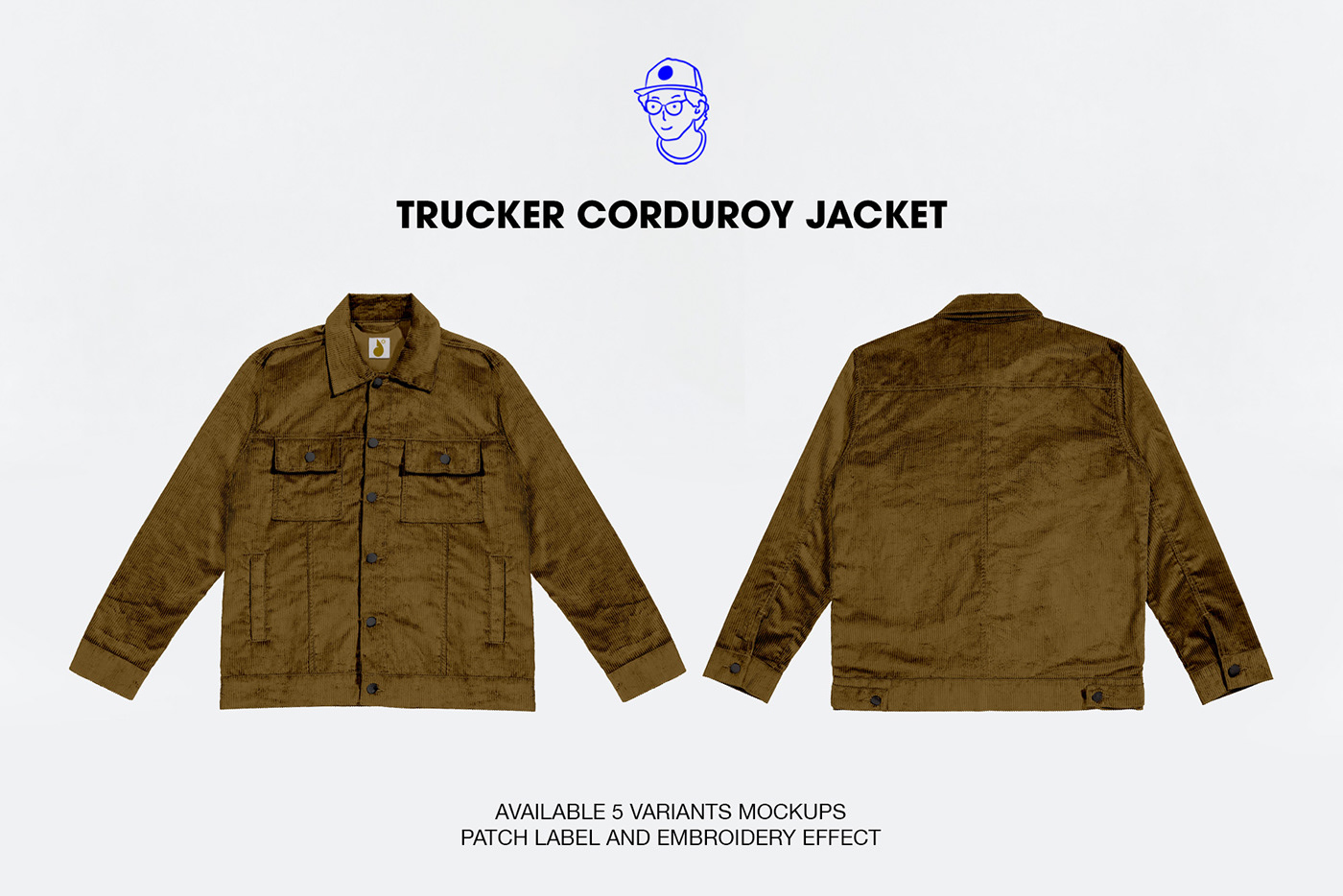 corduroy Trucker jacket Mockup mockups template templates Clothing clothing brand streetwear