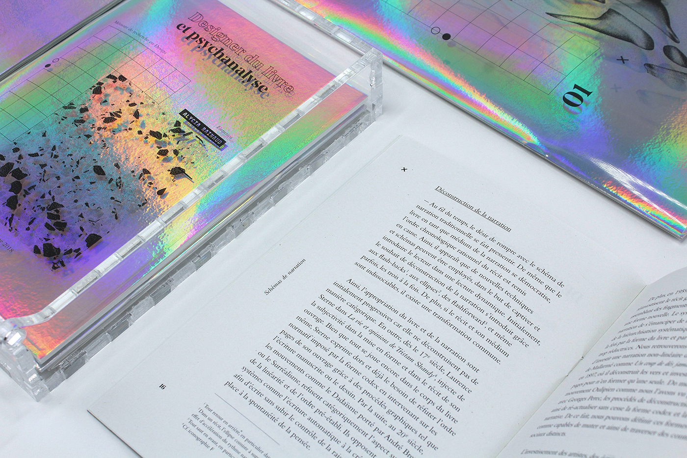 graphic design  print holographic Glitch abstract thesis diploma book Packaging
