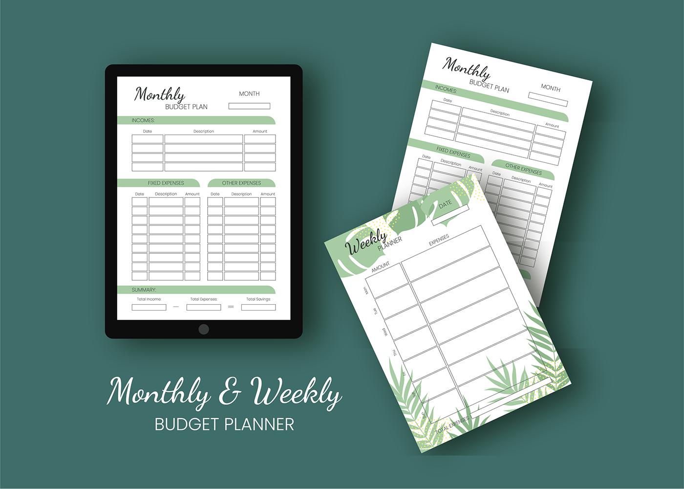 Budget business daily design finance monthly notebook planner tablet Weekly