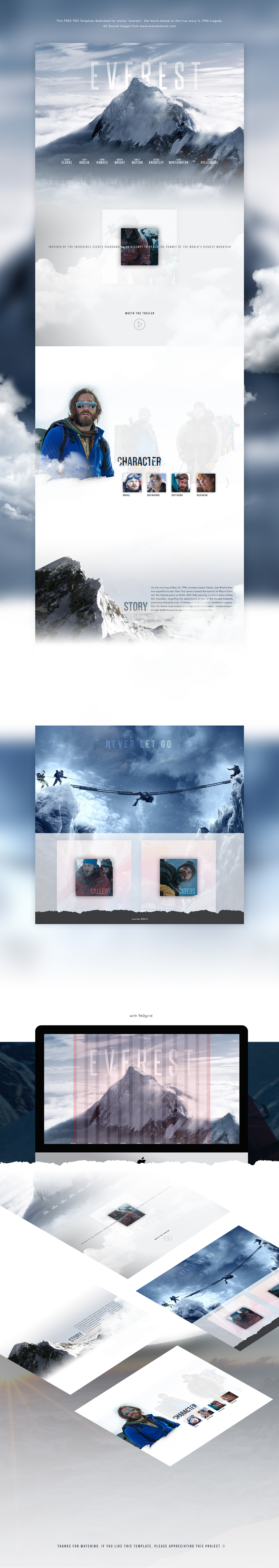 montain everest movie template free freebies psd Website adventure UserInterface Indonesian bandung seven summit clean download