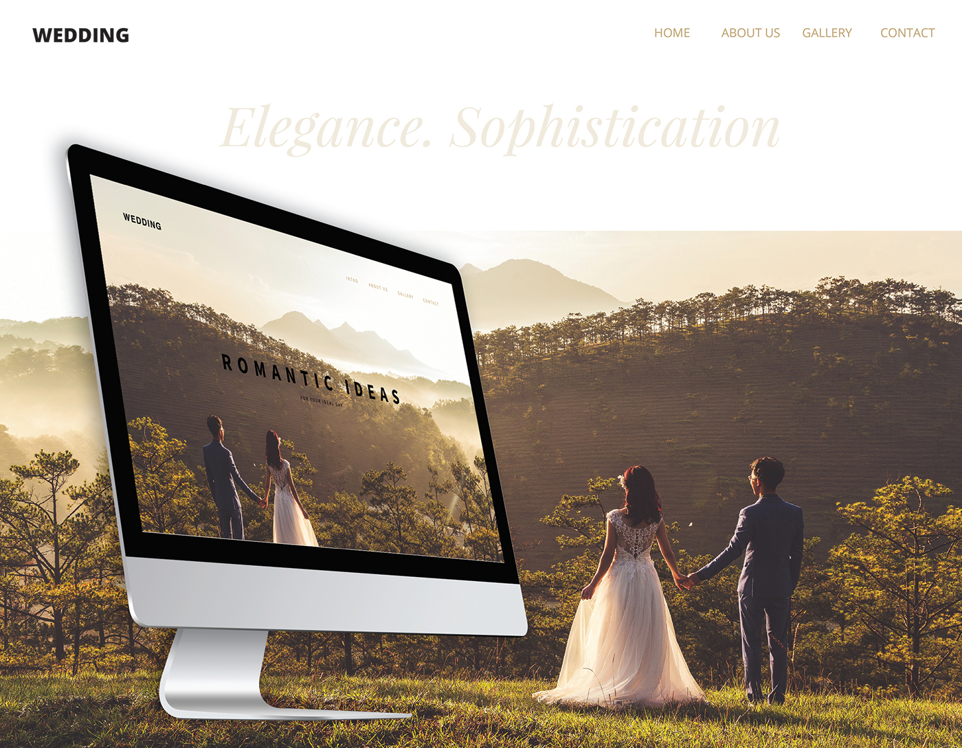 Responsive wedding graphic design  UI/UX Website html/css flat ui
