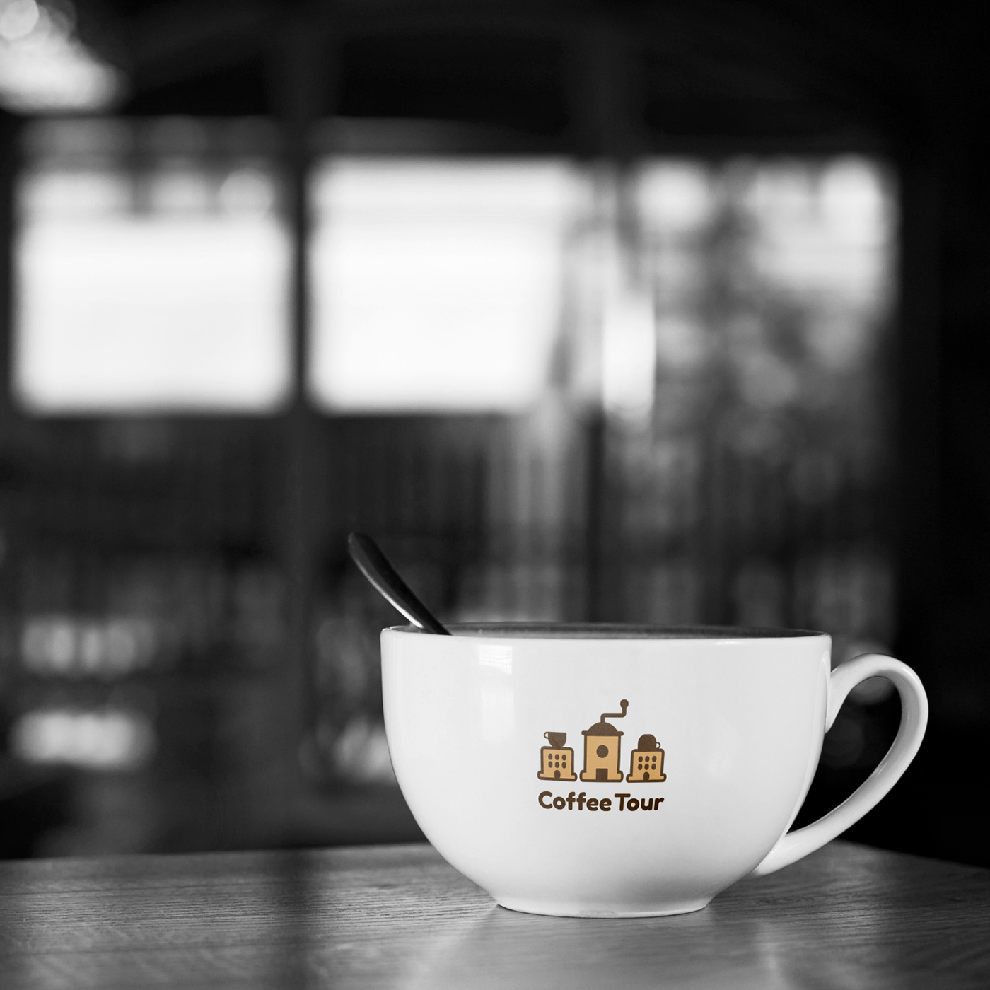 Logo for a coffeehouse "Coffee Tour"