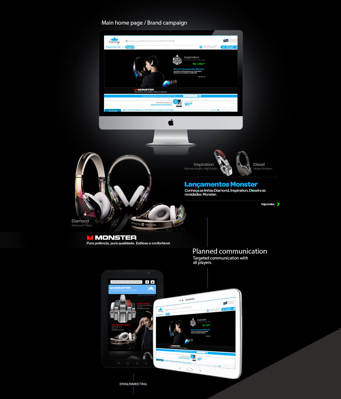 monster e-commerce shop headphones brand emailmarketing design Ecommerce Interface Web Design 