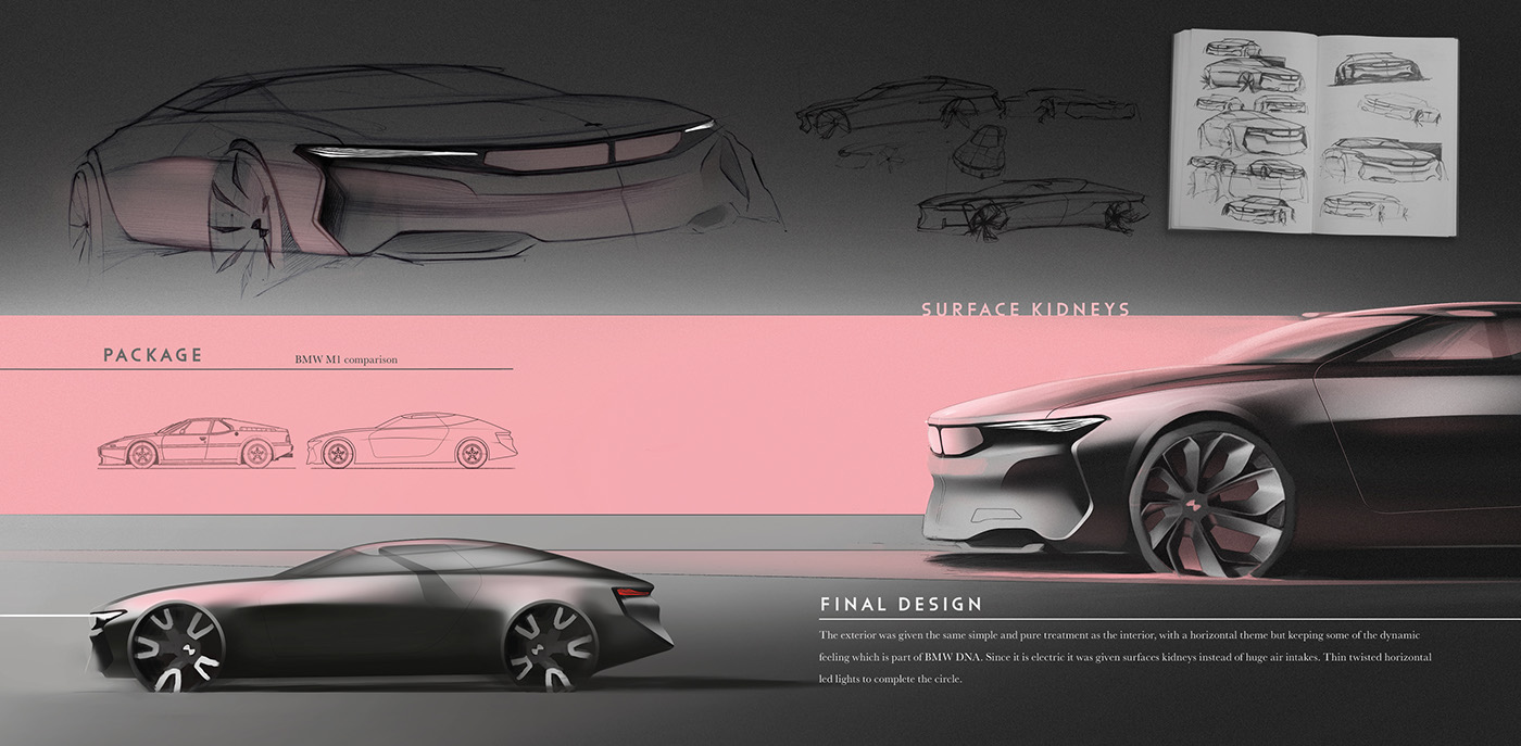 BMW design tangible exterior Interior sketch photoshop cardesign