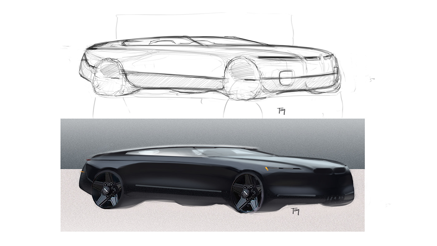 BMW car car design design sketch digital painting ILLUSTRATION  mercedes portrait sketching VW