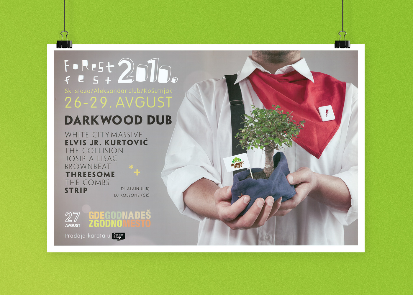 festival poster forest Ecology campaign concept Mockup tv Tree  disco zoo
