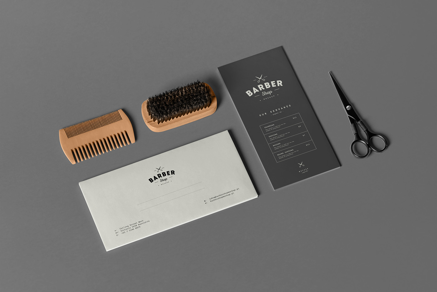 a4 barber beard branding  brush business card comb corporate identity