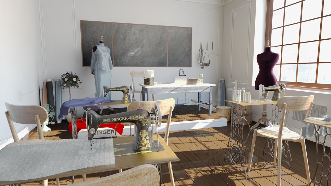 vray classroom seweing 3dsmax