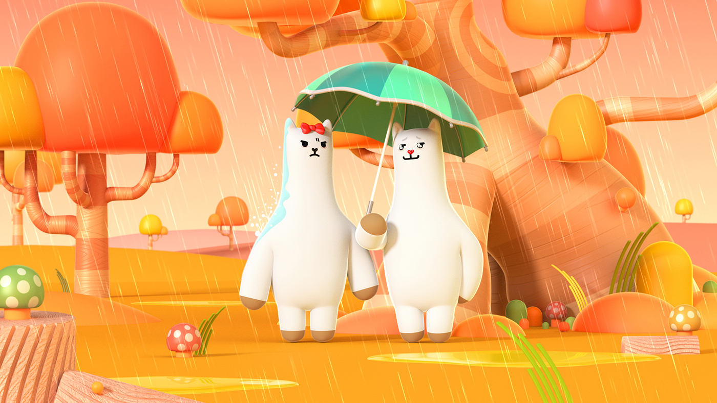 llama Character tarot leafy Promotion motiongraphic app cute Love