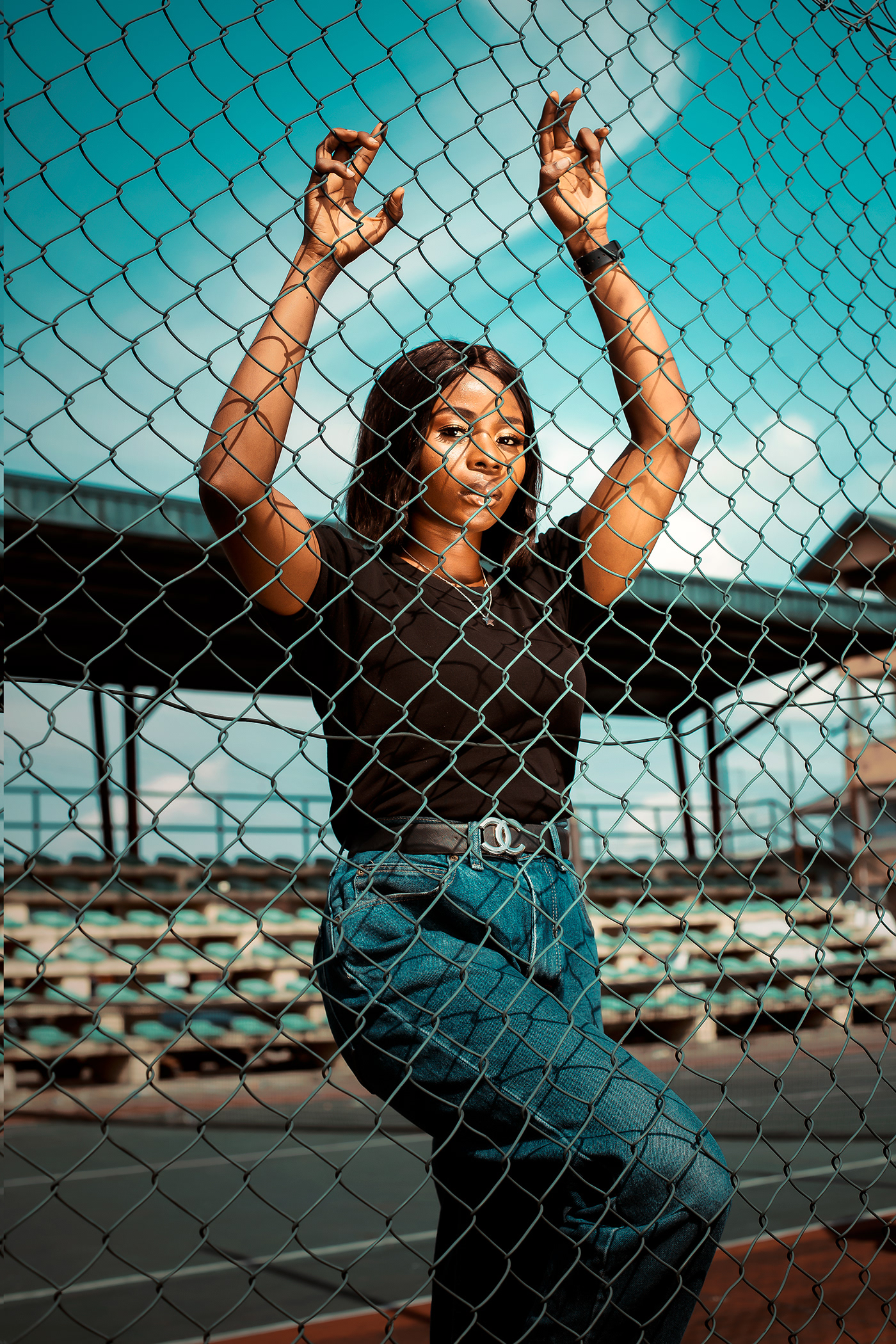 black girl cage lawn melanin Port Harcourt Prison Break sexy skin tennis track