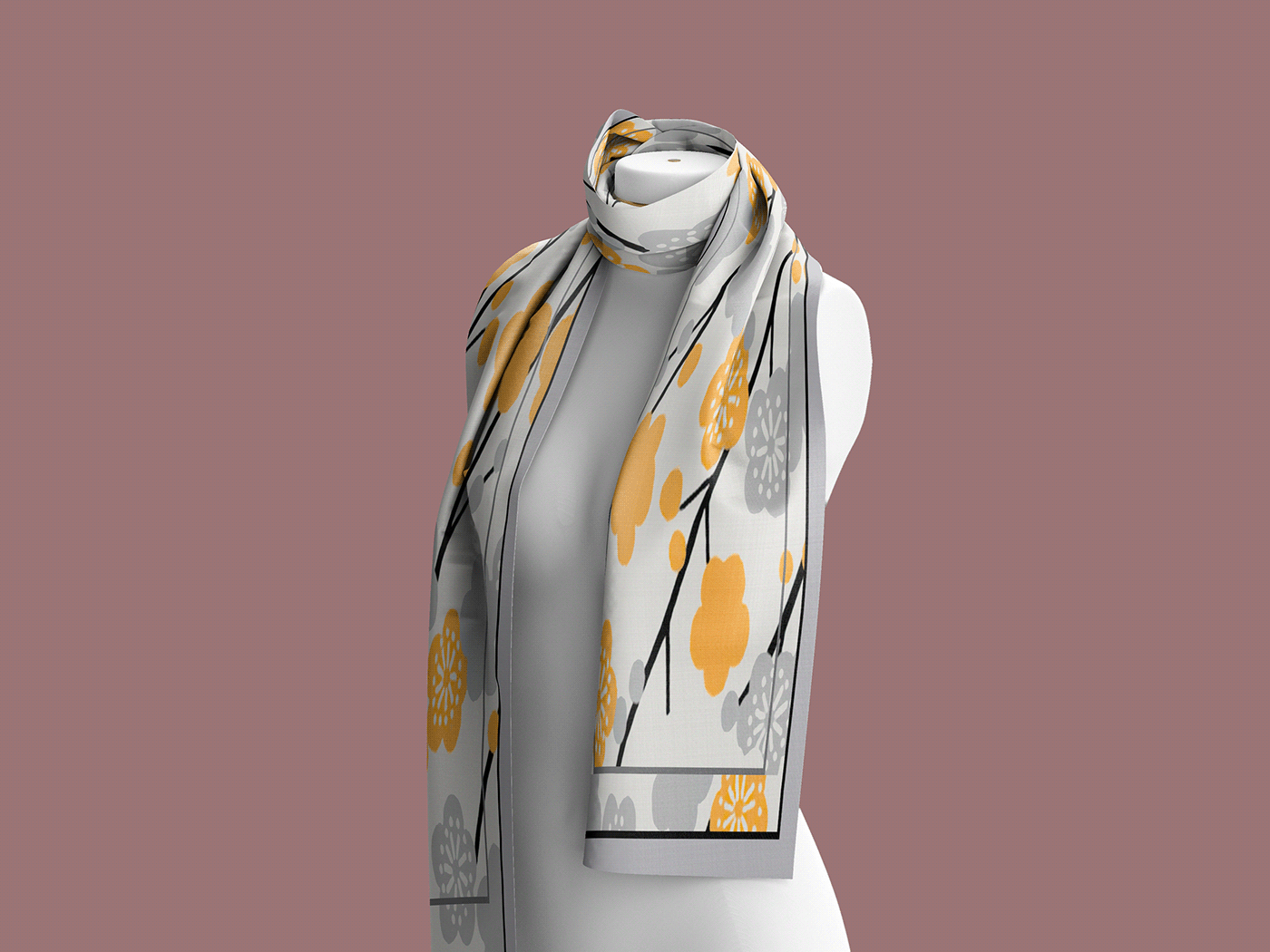 adobe illustrator Fashion  fashion design ILLUSTRATION  model Photography  scarf scarf design scarves vector