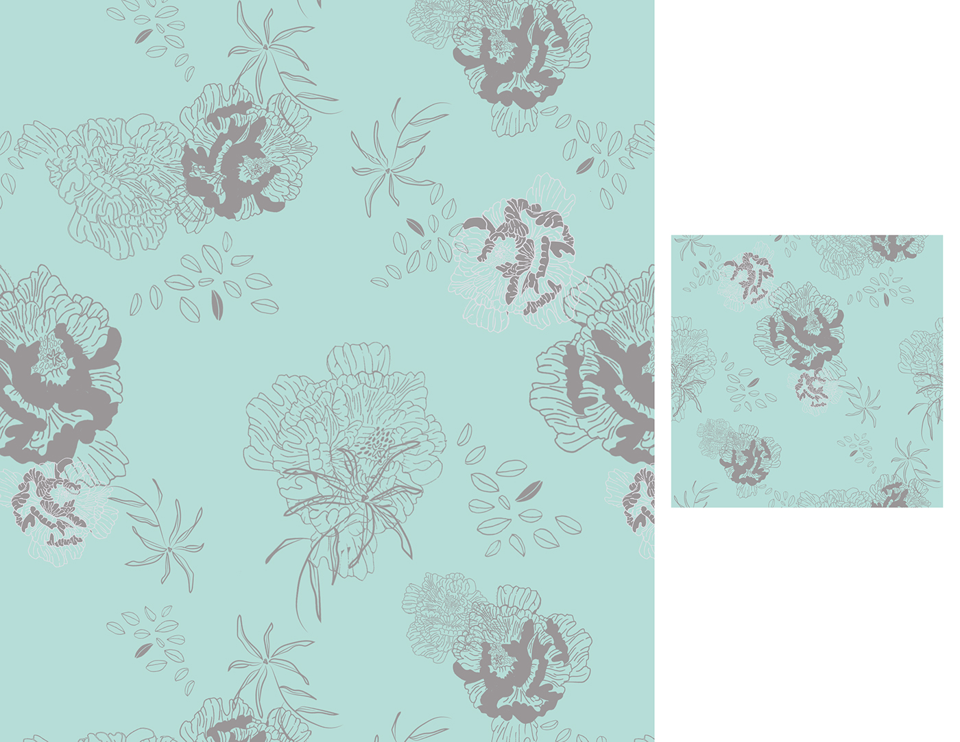 Fashion  textile prints florals hand drawn floral patterns sketching graphic design  wacom summer seasonal