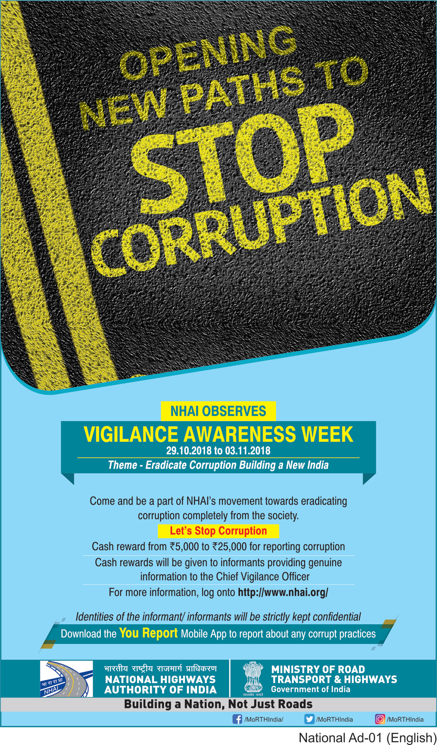 corruption stop corruption Vigilance Awareness Week anti-corruption Headline copywriting 