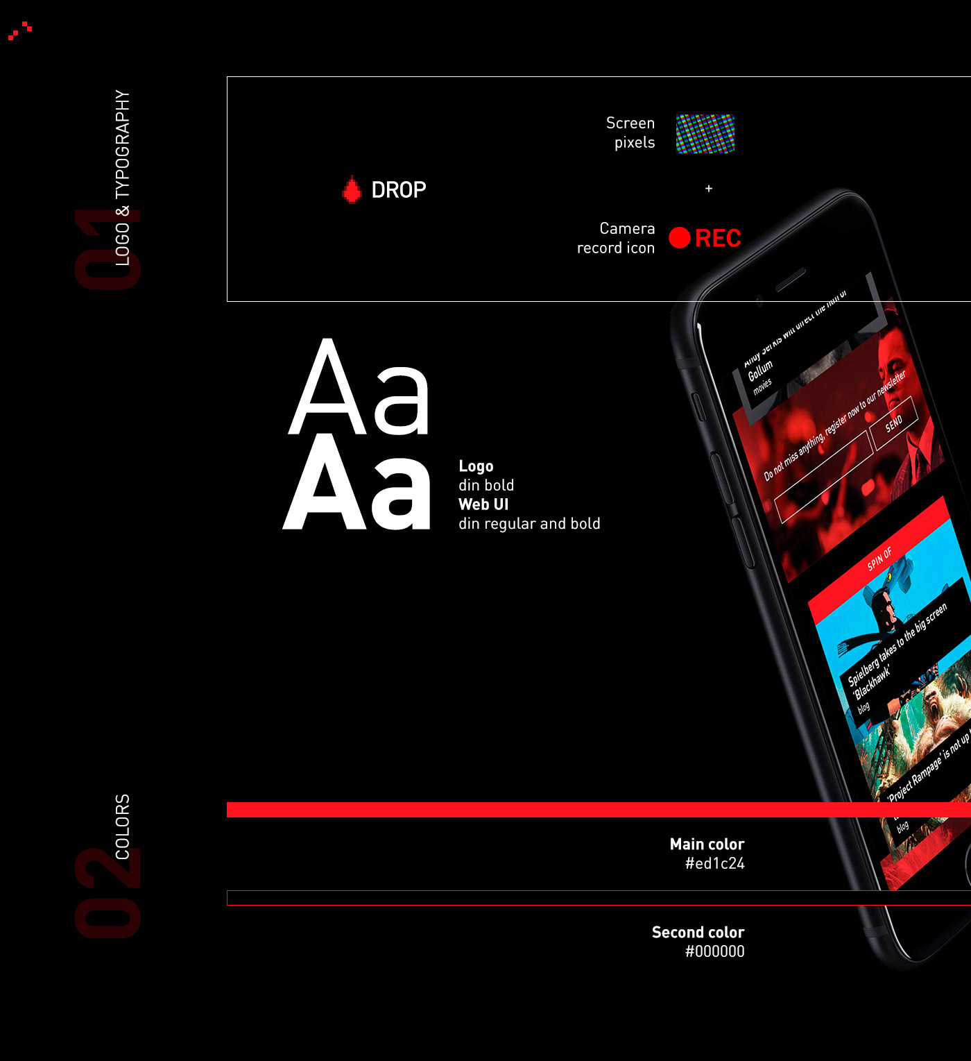 Webdesign Web design drop movie animation  interview Interface UI Cinema