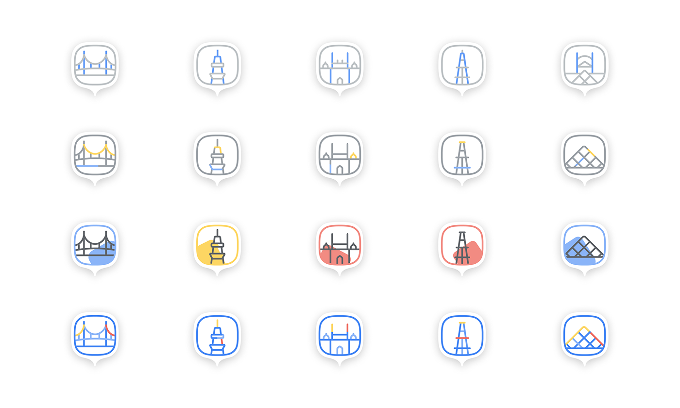 Icon icon design  iconography icons illustrations maps google maps map Landmark Travel