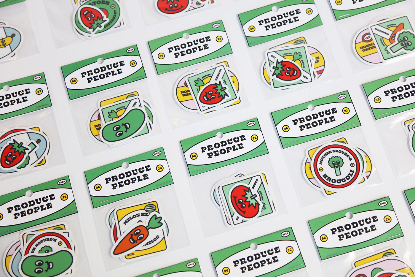 stickers sticker pack produce ILLUSTRATION  Icon Fruit vegetables product store graphic design 