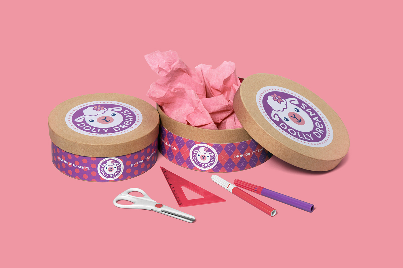 Dolly Dreams sheep pattern online store shop Wrapping paper dynamic logo multicolor lamb jumbuck