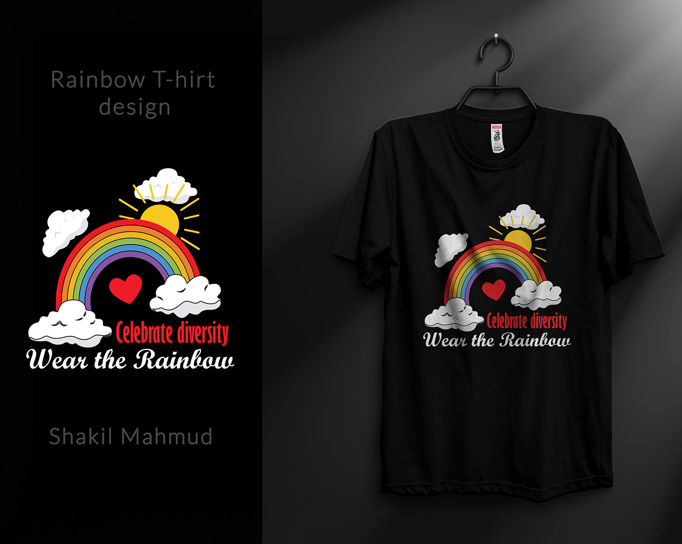 t-shirt Tshirt Design typography   Brand Design rainbow free mockup  psd mockup custom t shirt bulk best tshirt design