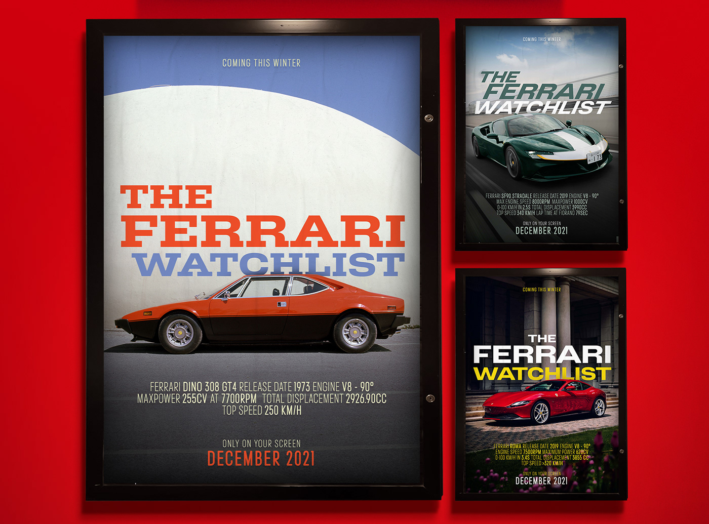 Advertising  campaign FERRARI imdb movie poster watchlist