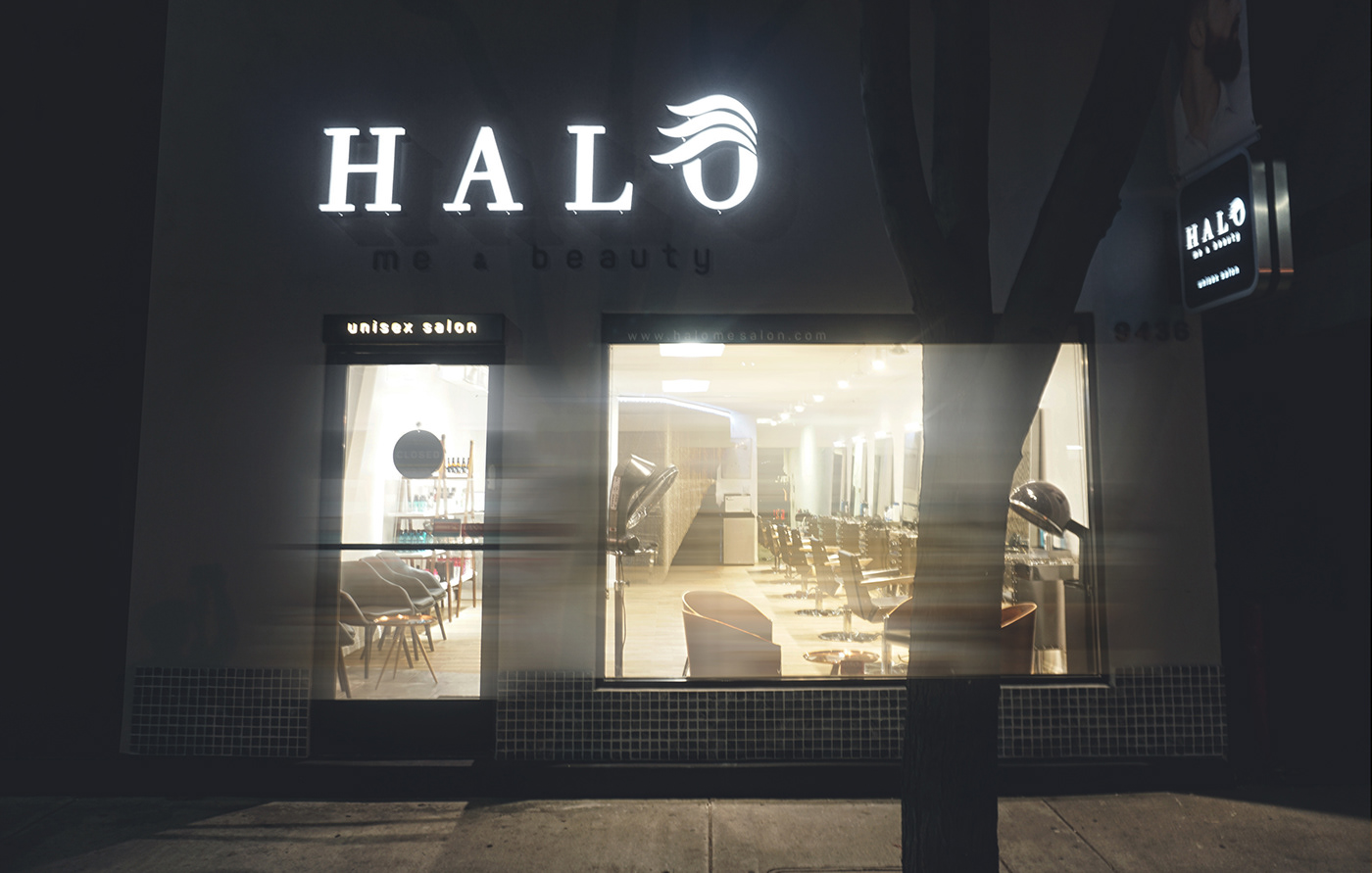 Interior hair salon Halo
