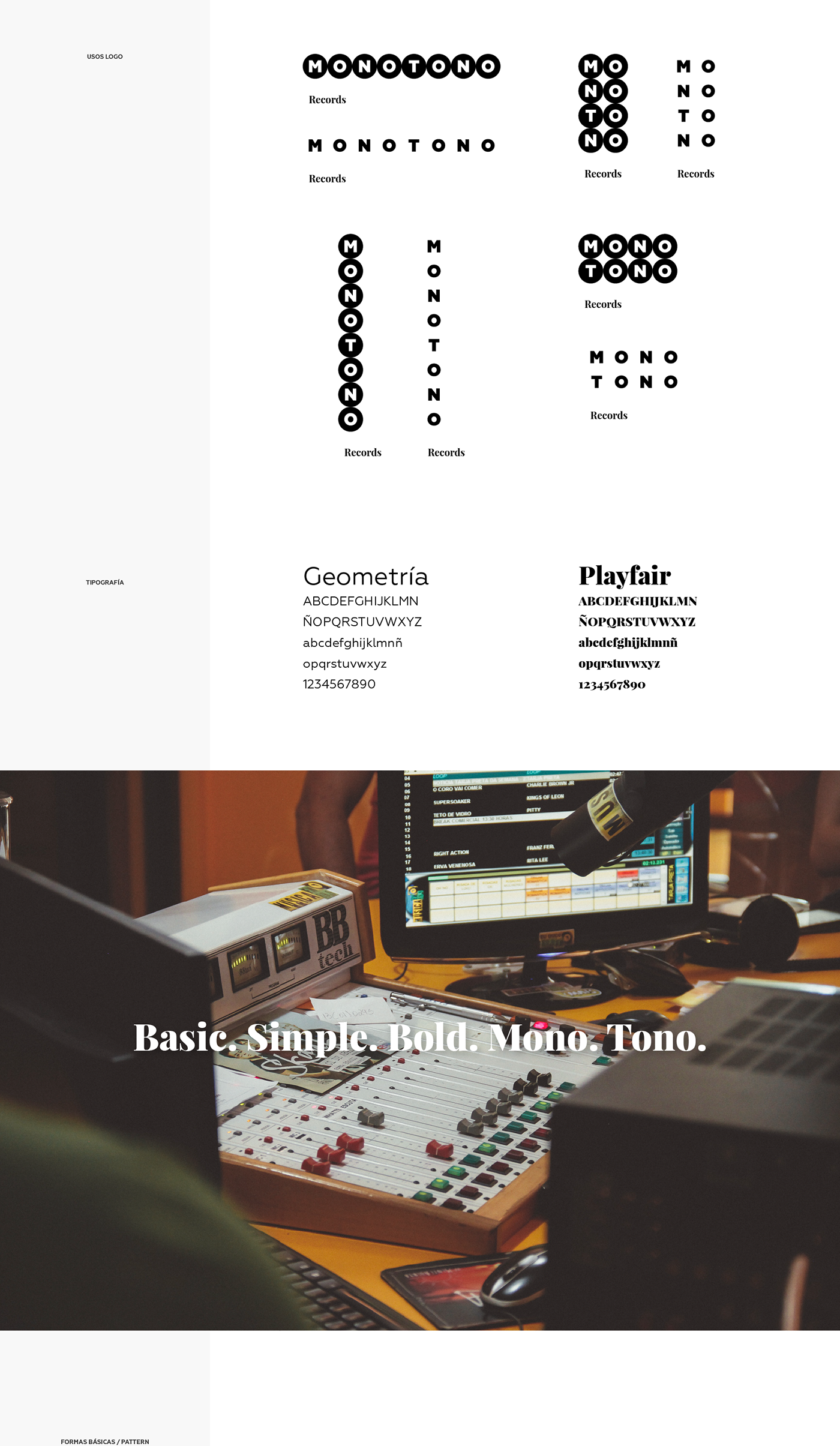 Mono tono record bold simple design brand studio discography disco poster flyer stationary gif color