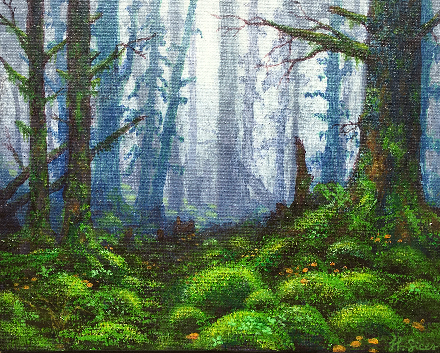 acrylic acrylic on canvas canvas panel commission concept fine art forest Landscape Nature painting  