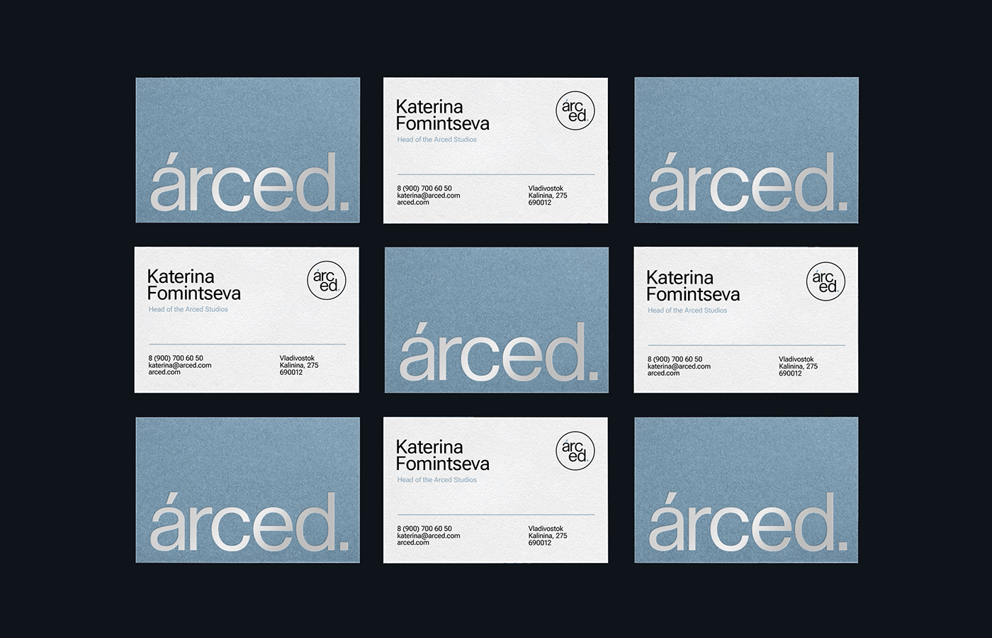 Business card, architecture, modern style, minimalism, logo, brand identity