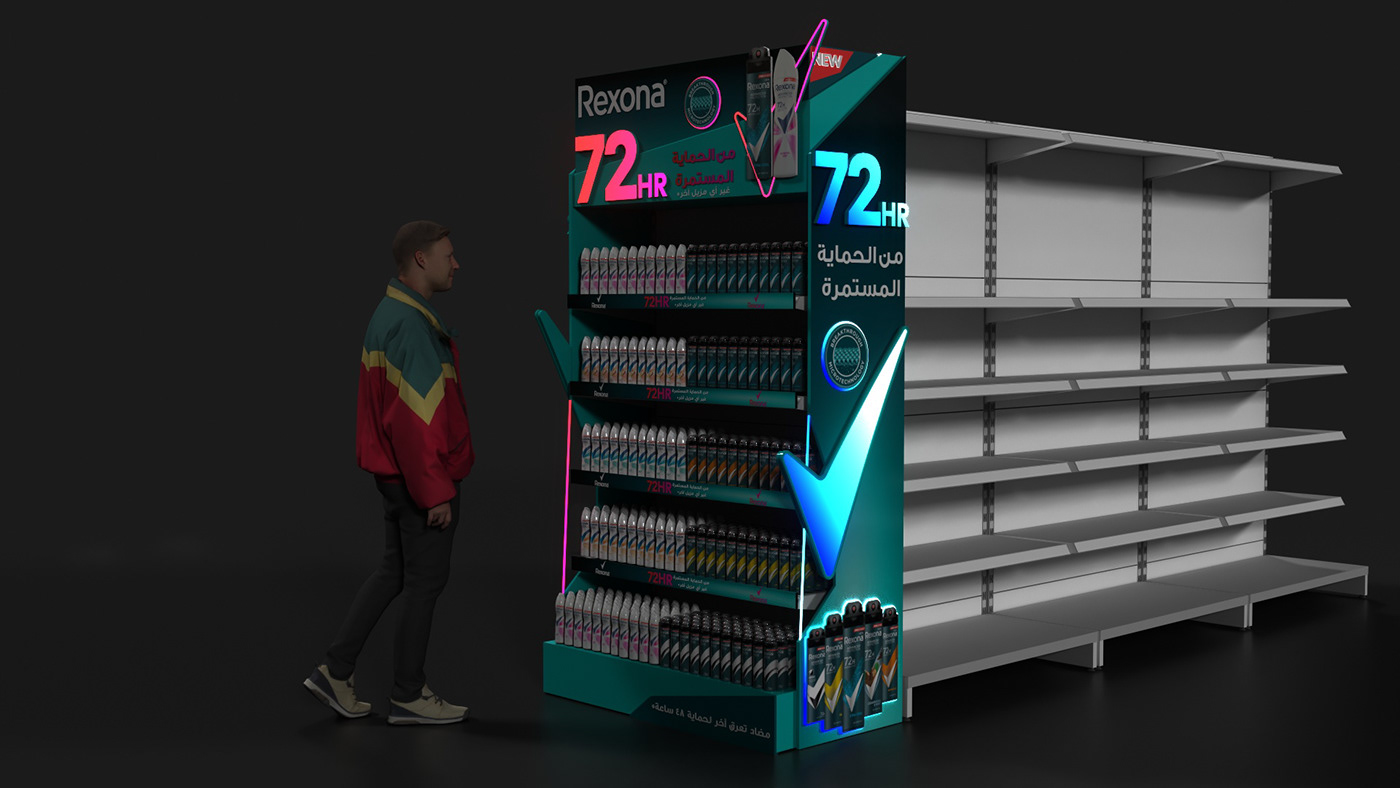 design Rexona Advertising  display design 3D vray Exhibition  Stand Exhibition Design  3ds max