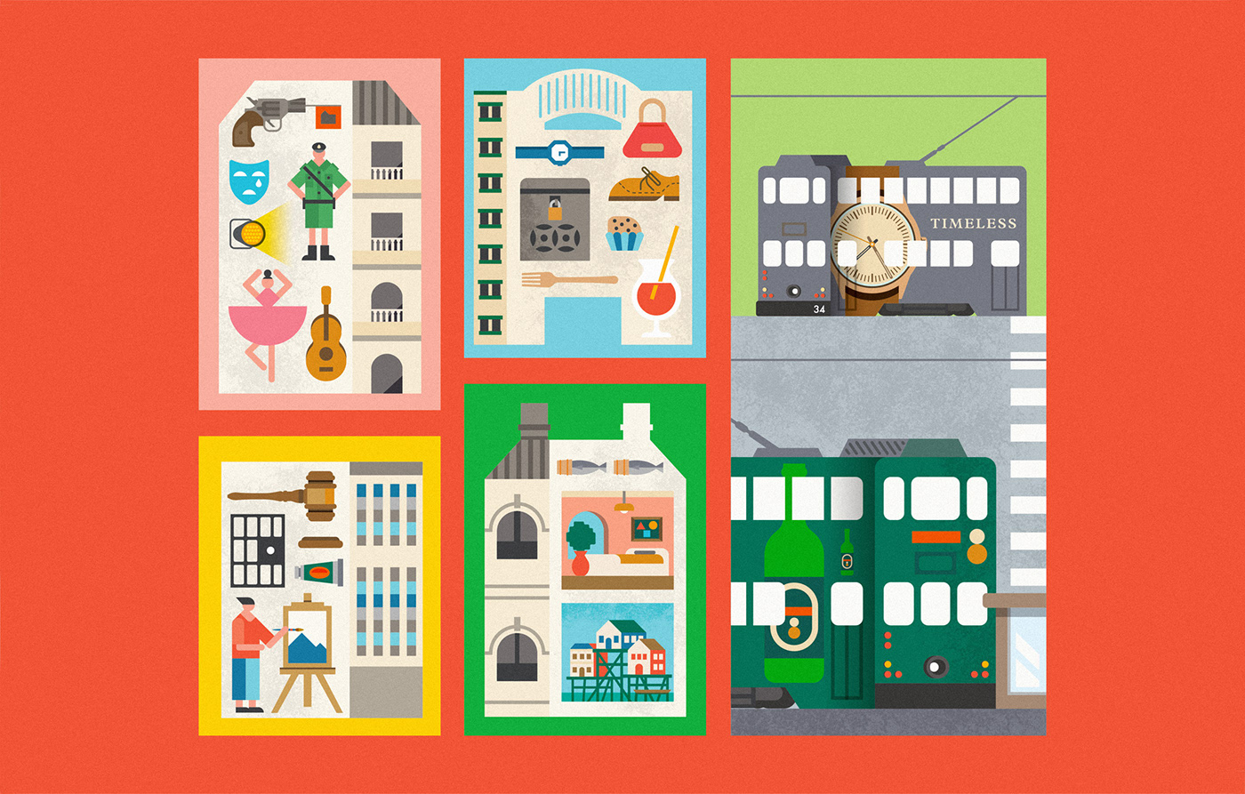 Monocle ILLUSTRATION  map infographic Icon city heritage flower Travel graphic