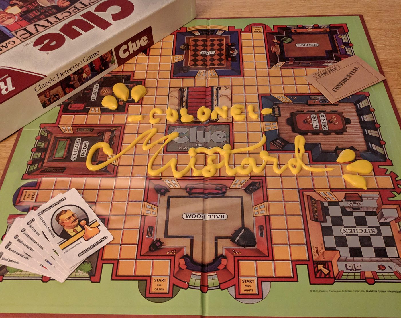 board games typography   clue colonel mustard