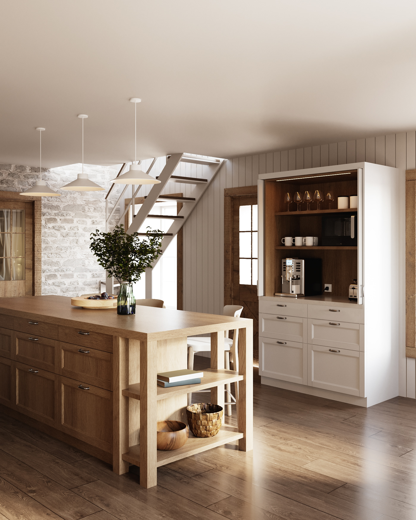 Interior kitchen design visualization architecture 3ds max archviz interior design  CGI 3D kitchen