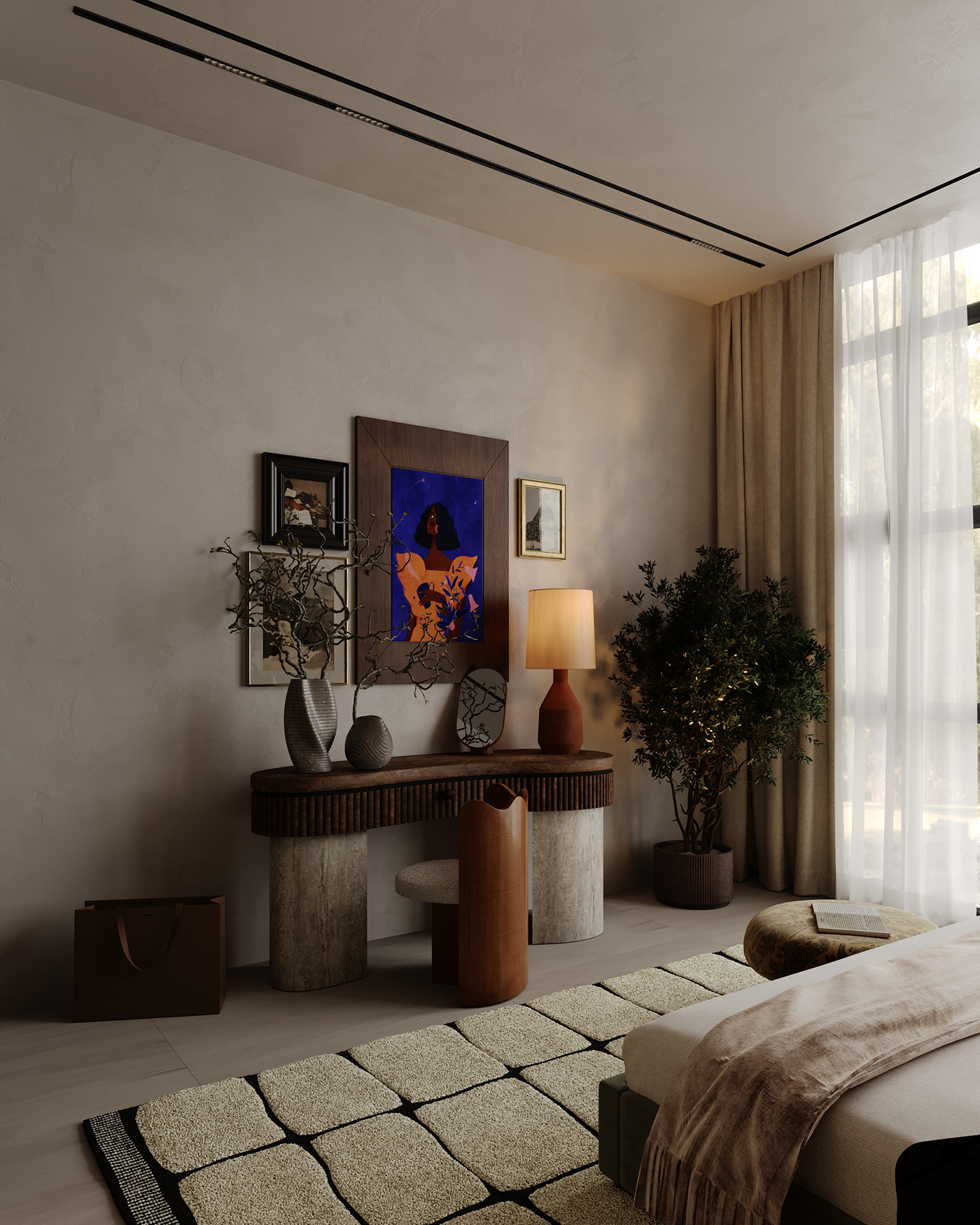 interior design  architecture Render visualization 3ds max modern 3D bedroom design bedroom Interior