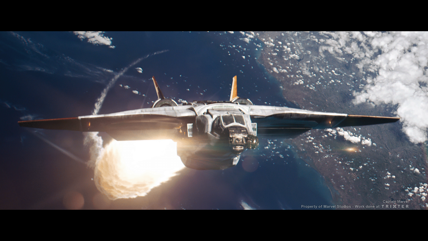 Captain Marvel matte paintings Film   Computer graphic photoshop earth matte painting outer space spaceship earth Clouds Matte Painting
