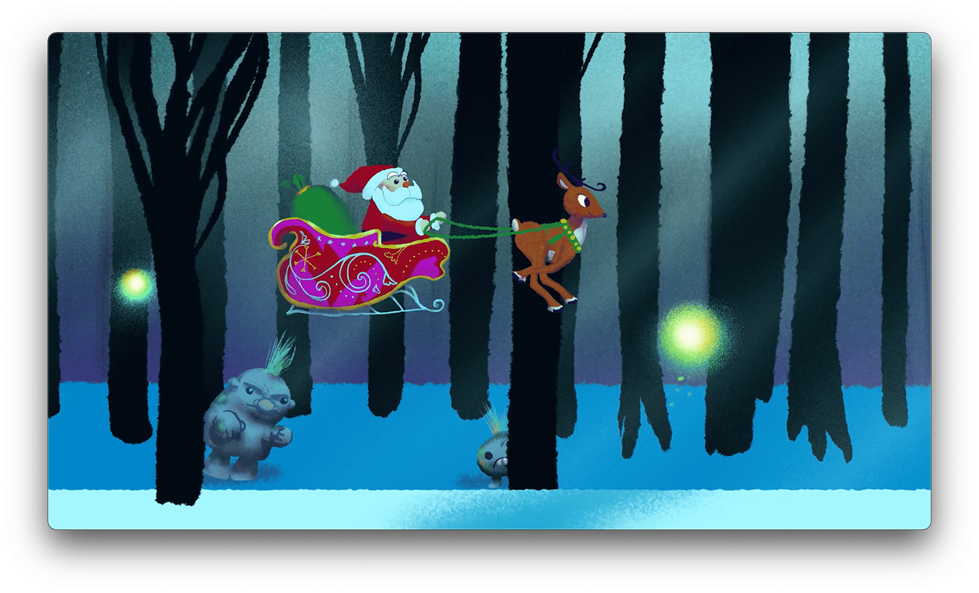 cartoon Christmas fairy Holiday Midcentury Modern rankin & bass Rudolph santa snow man winter