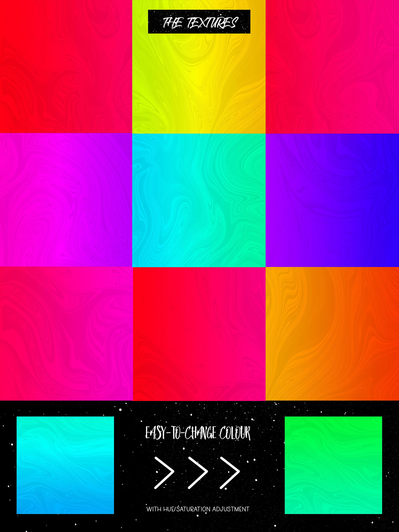 bright bold Marble Fun summer textures backgrounds poster youth digital