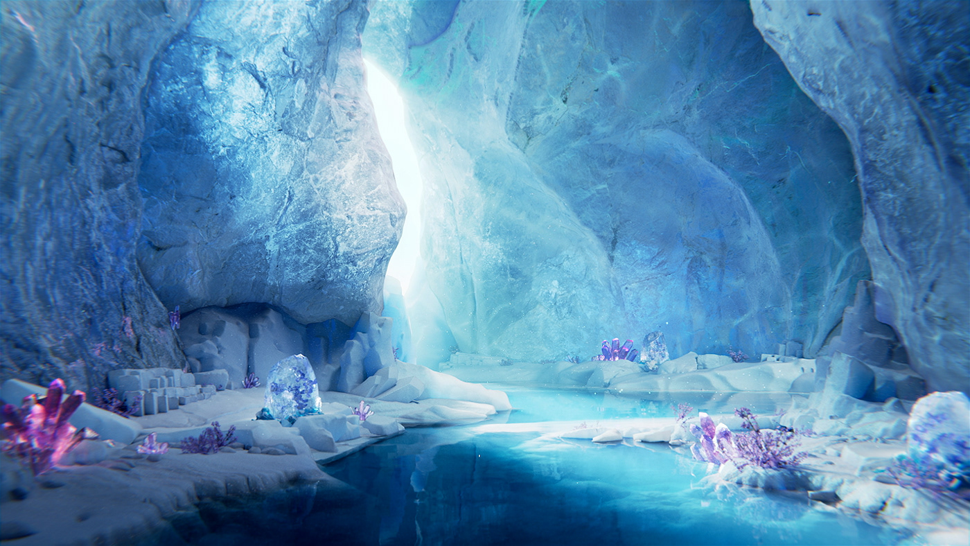 3D animation  CGI color ice Landscape lens Nature snow winter