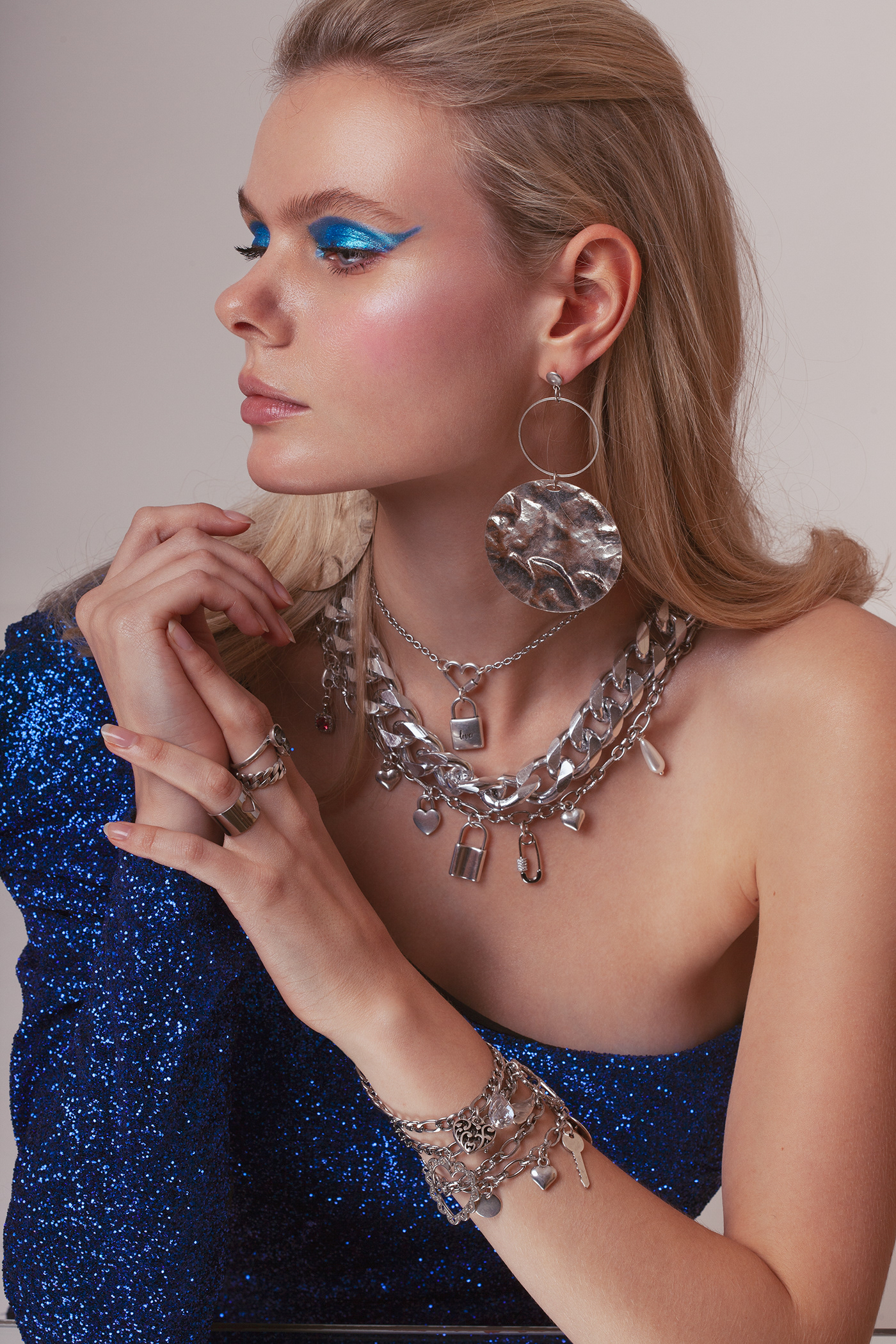 80s campaign disco chic Fashion  Jewellery model