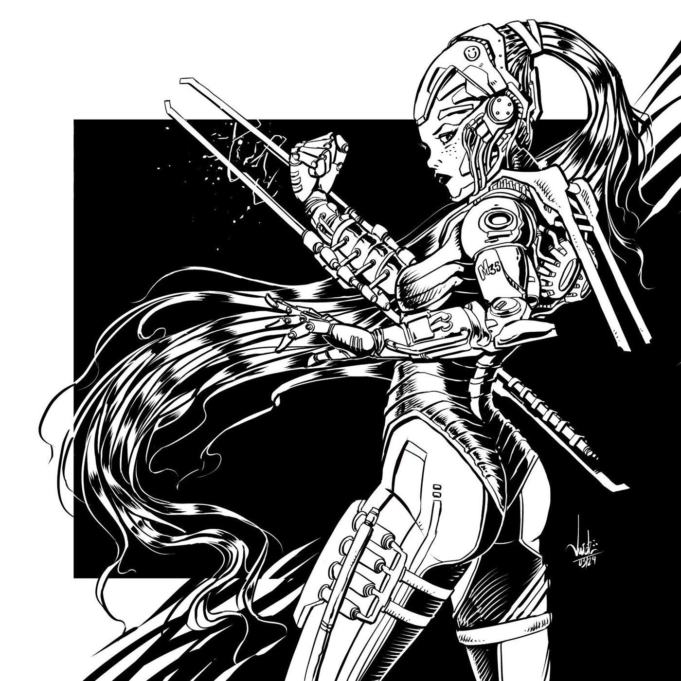 ILLUSTRATION  Character design  concept art artwork Cyberpunk Scifi coverart Noai heavy metal magazine noaiart