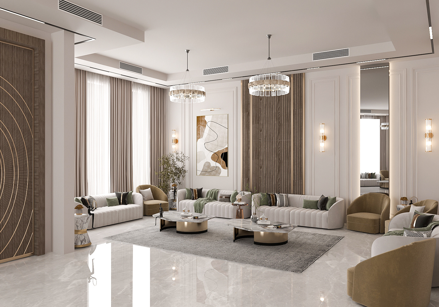 interior design  vray Render 3ds max modern mjles living room design sofa Interior