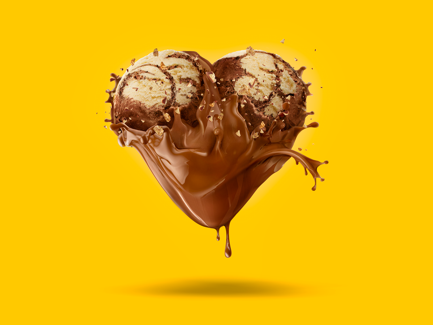 helado icescream chocolate splash fluid chocolat corazon heart