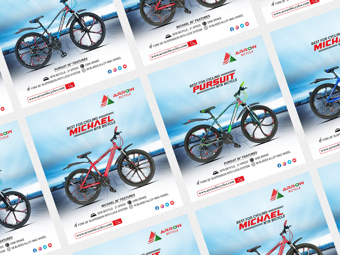 Social Media Post Design Advertising  visual identity Brand Design banner design cycle banner motorcycle bicyle bike post design
