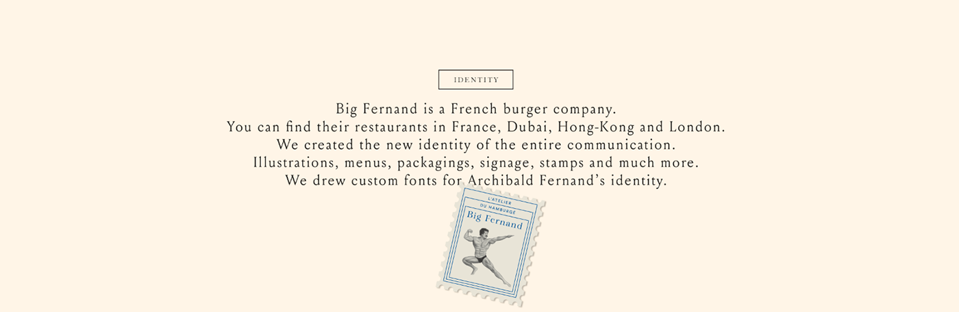 big fernand identity branding  font type Violaine & Jeremy Drawing  burger Food  stamp
