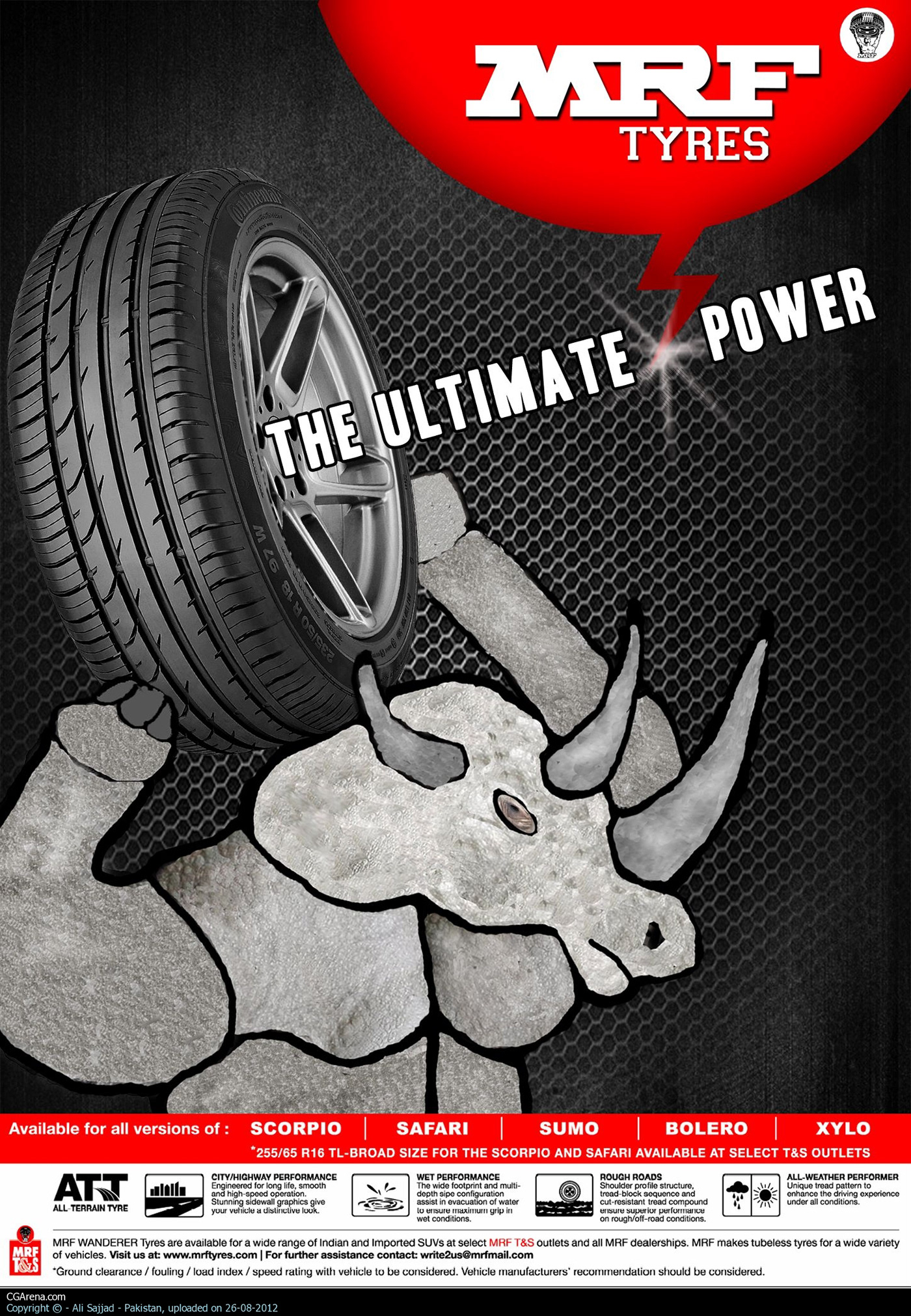 Mrf Tyres poster with Animal concept on Behance