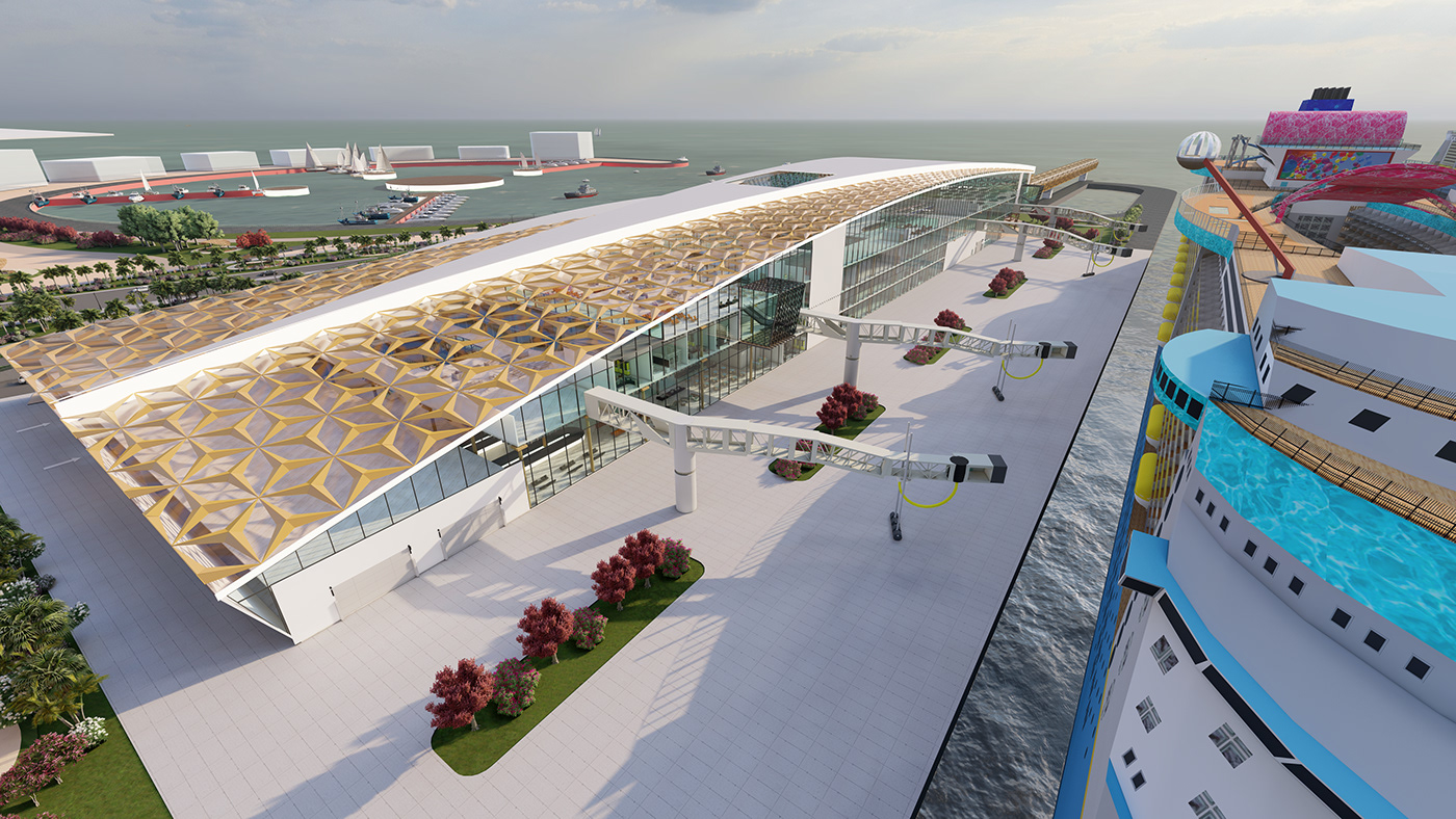 3D architectural design architecture cruise design graduation Project Render terminal visualization