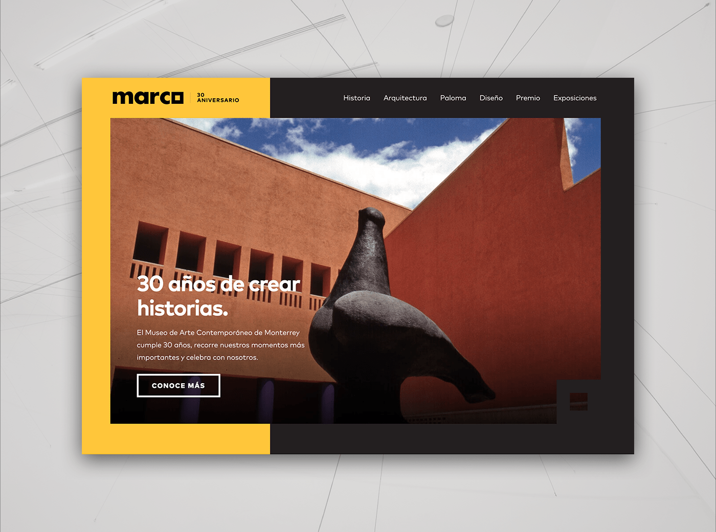 branding  design design agency design web Museo Marco One Page one page web sitio web UI Web