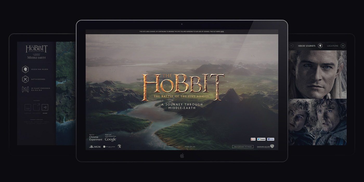 3D chrome chrome experiment google interactive the Hobbit Tolkien webgl Experience Lord of the rings