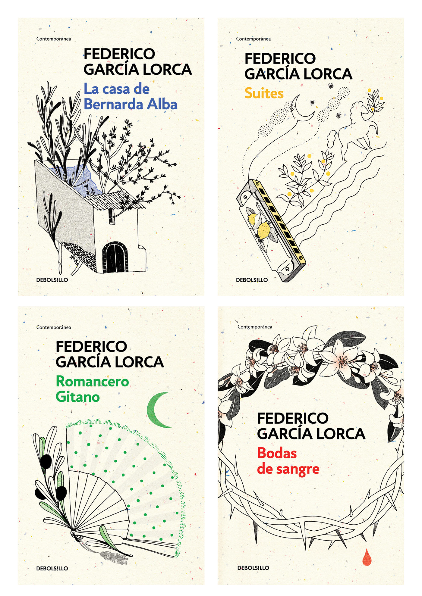 minimal Dibujo de línea Federico Garcia Lorca ILLUSTRATION  cover illustration naif Garcia Lorca romancero gitano Bodas de Sangre bernarda alba