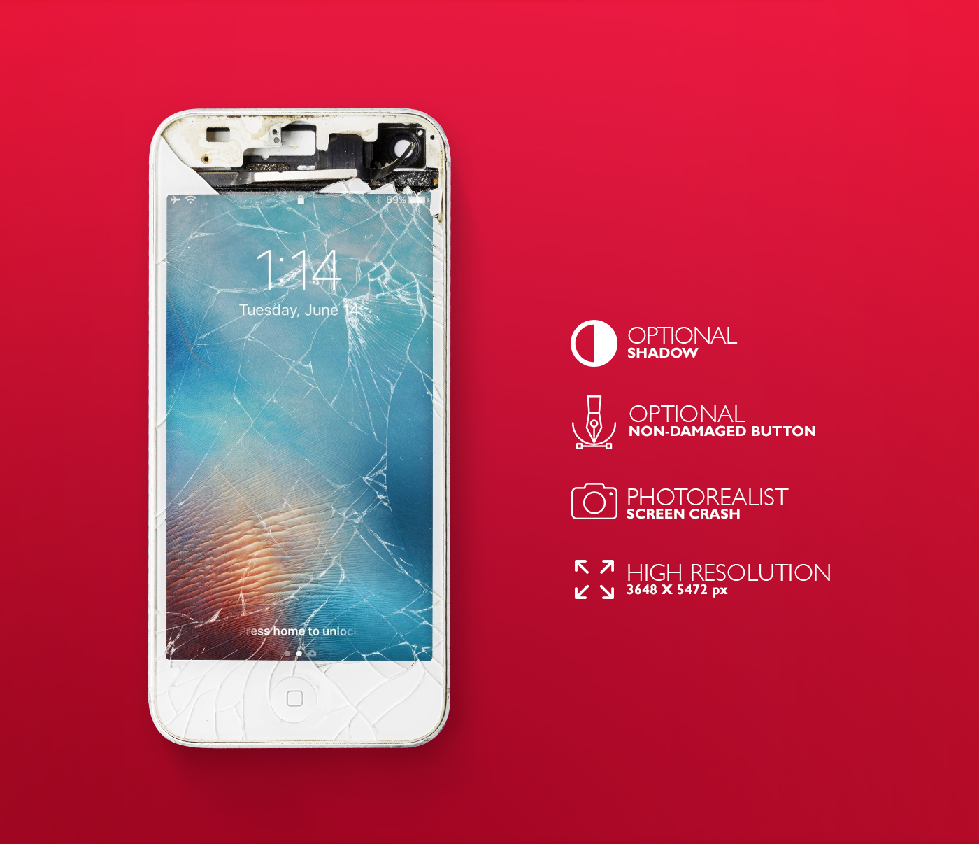Download iPhone Screen Cracked Mockup Free on Behance