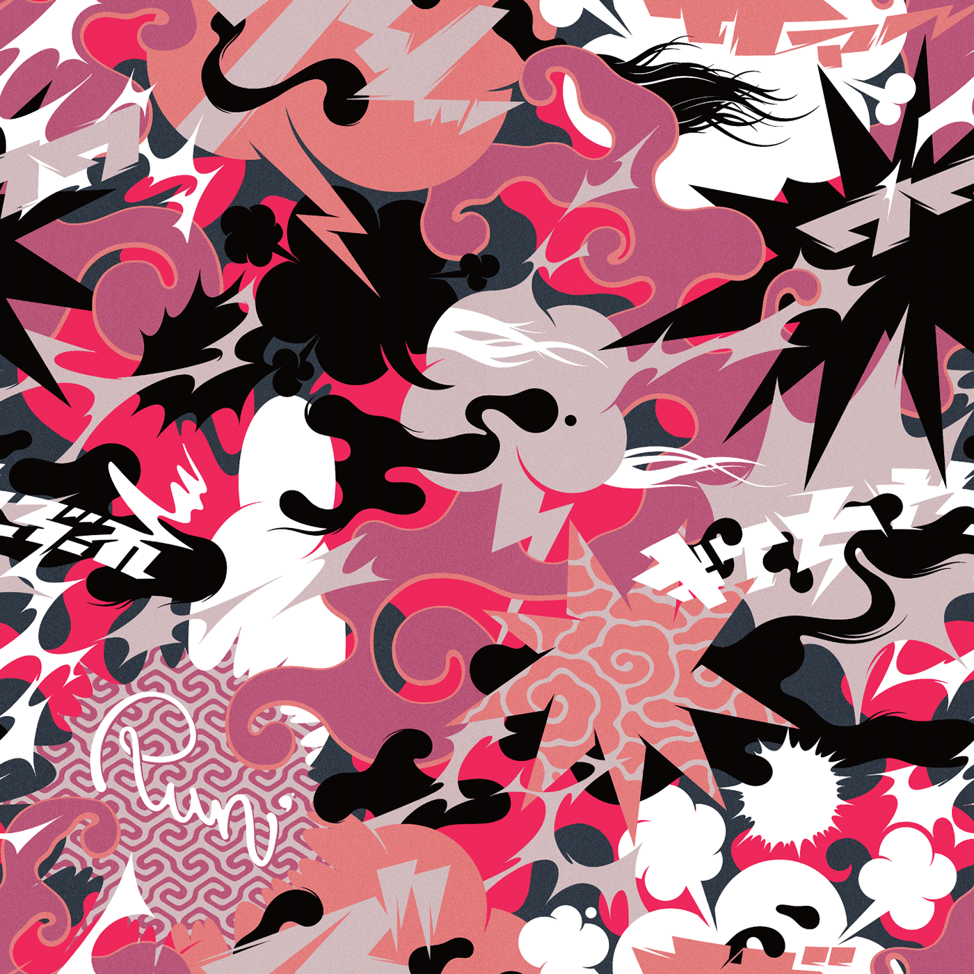 anime art Digital Art ILLUSTRATION manga pattern photoshop running sports textile