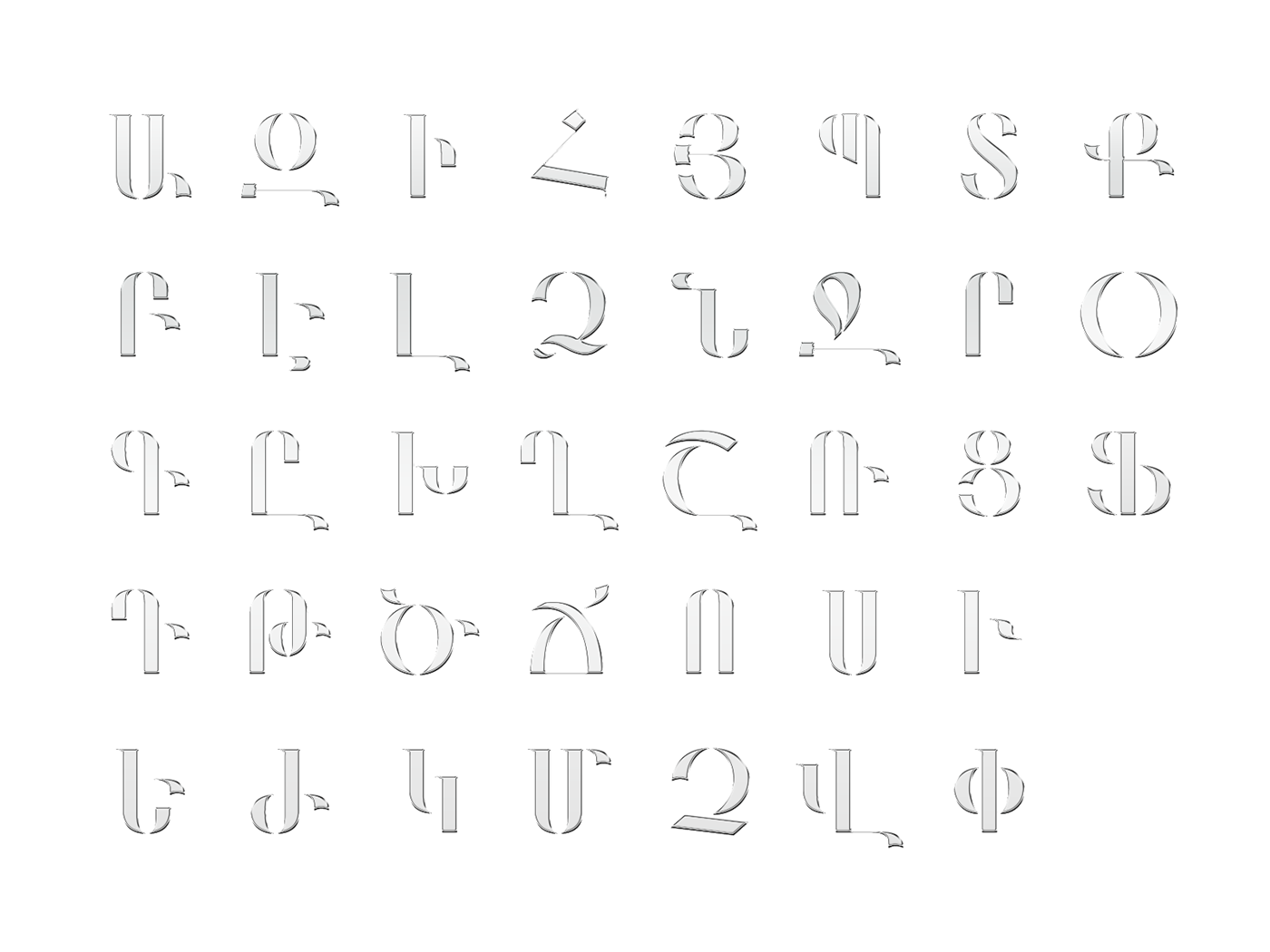 Armenian font display font majuscule specimen type design Typeface typography   uncial